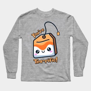 You're Tea-rific Cute Tea Bag Cartoon Long Sleeve T-Shirt